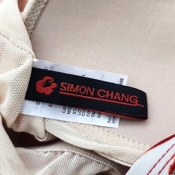 Simon Chang Tankini Top  Raceback Multi Colour Red Blue Padded Cups Size 10 - Picture 9 of 12